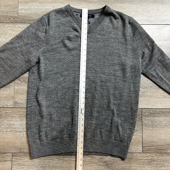 Tommy Hilfiger Pullover Sweater Men Large Premium Cotton Wool Grey - Picture 6 of 6